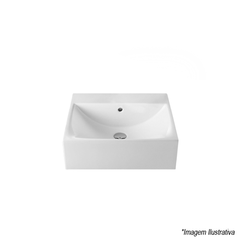 Cuba de Semi Encaixe Quadrada Branco 50x45cm Diverta - Roca Cuba de Semi Encaixe Quadrada Branco 50x45cm Diverta - Roca