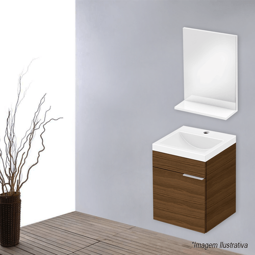 Gabinete para Banheiro com Espelho Avant 41x34cm  Wengue - Incepa