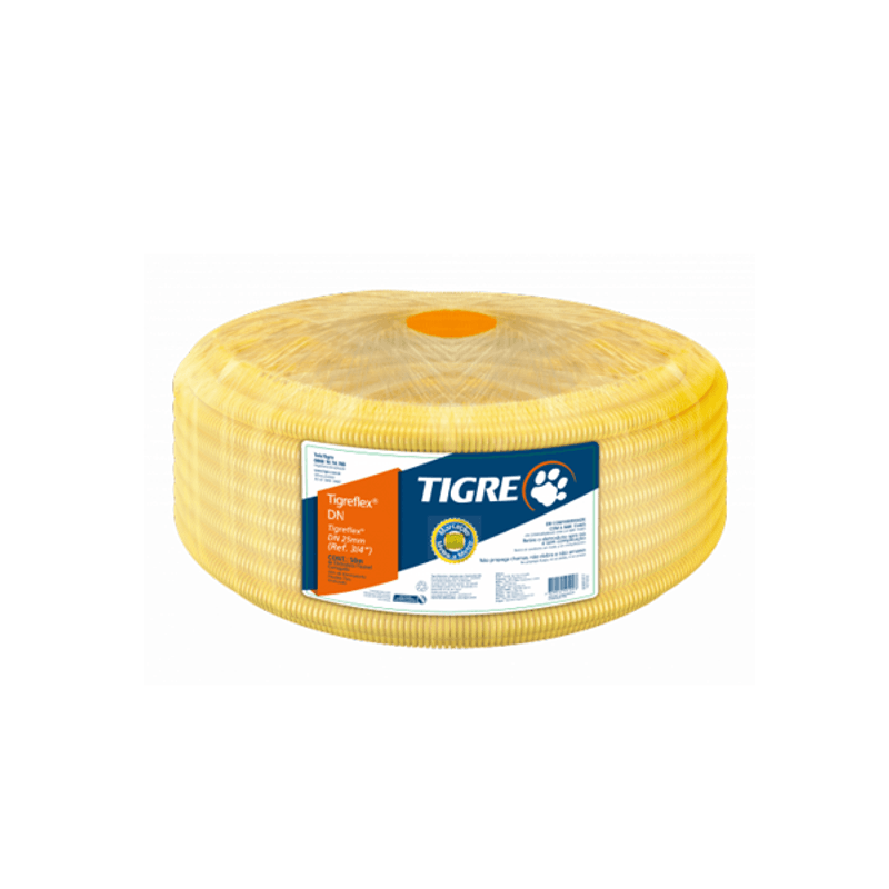 Eletroduto Corrugado Rolo 32x25 Metros TigreFlex Amarelo Tigre Eletroduto Corrugado Rolo 32x25 Metros TigreFlex Amarelo Tigre