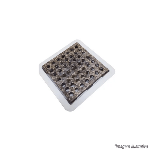 Ralo Linear Square Fun Madeira Escura 15x15cm  Ralo Linear