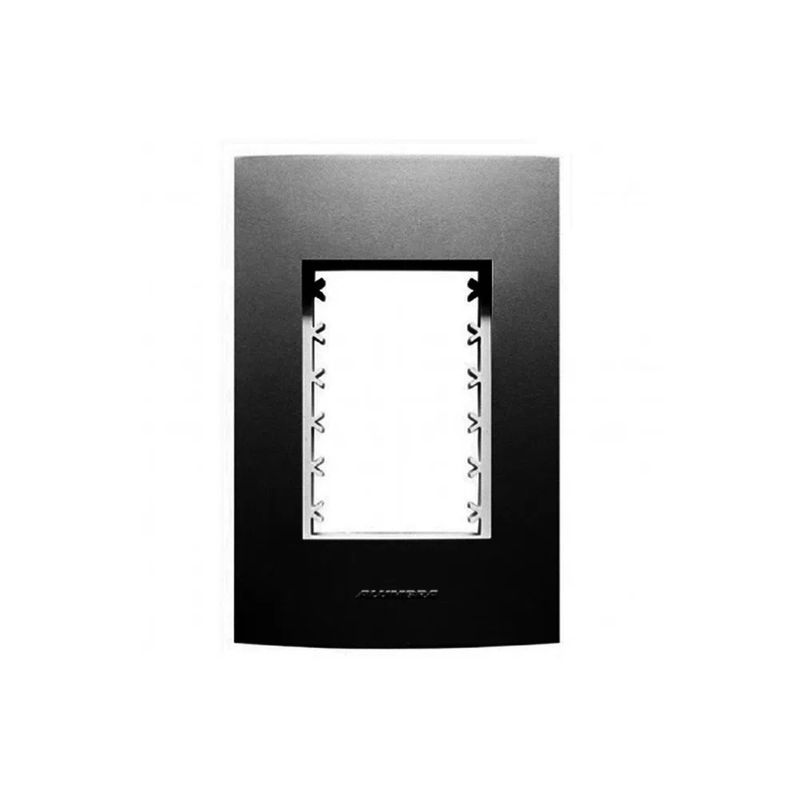 Placa 4x2 3 Modulos Inova Preto Ebano - Alumbra Placa 4x2 3 Modulos Inova Preto Ebano - Alumbra