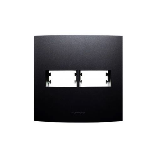 Placa 4x4 2 Modulos Inova Preto Ebano - Alumbra