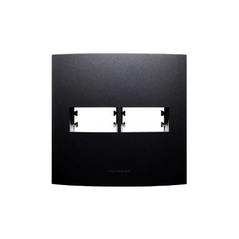 Placa 4x4 2 Modulos Inova Preto Ebano - Alumbra Placa 4x4 2 Modulos Inova Preto Ebano - Alumbra