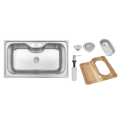 Cuba Sobrepor Morgana Maxi 94517004 Inox c/ Válvula Acessórios e Dosador 86x50 - Tramontina