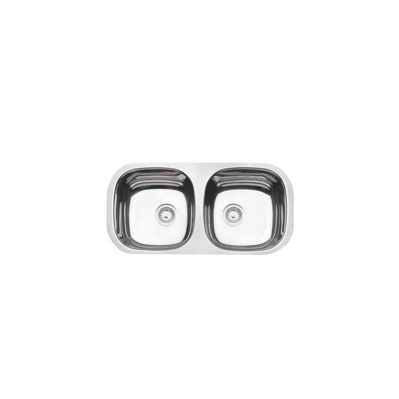 Cuba Dupla 2C 34 BL Inox - 72x34x14 com Válvula 3´1/2 - Tramontina Cuba Dupla 2C 34 BL Inox - 72x34x14 com Válvula 3´1/2 - Tramontina