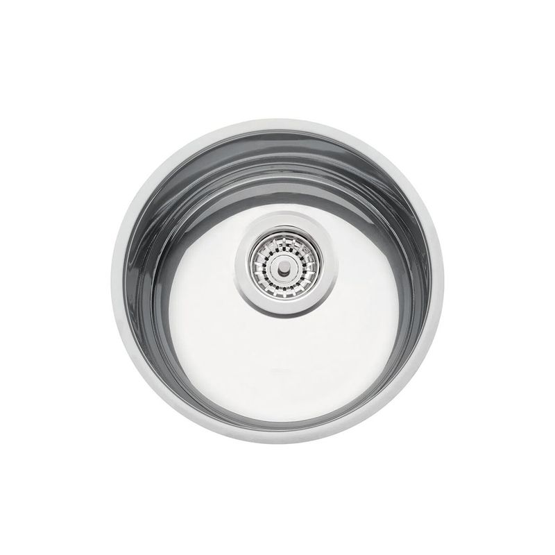 Cuba Redonda Inox de Embutir - 30x17 com Válvula 4´1/2 - Tramontina Cuba Redonda Inox de Embutir - 30x17 com Válvula 4´1/2 - Tramontina