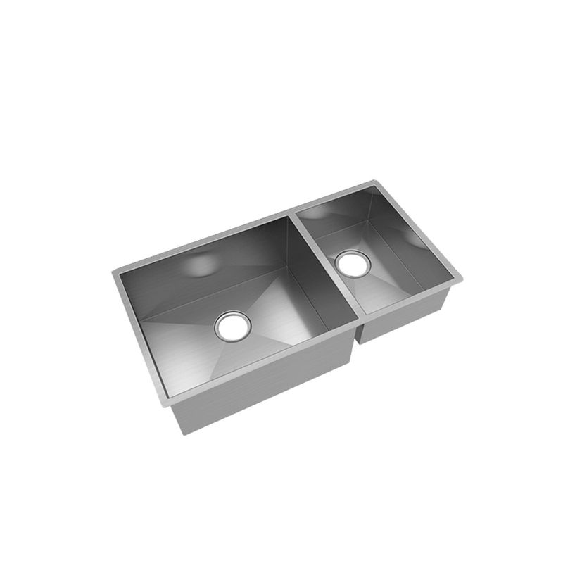 Cuba Dupla Retta Hand Made LR50/27 Inox Escovado de Embutir - 79x40x23 4´1/2 - Mekal Cuba Dupla Retta Hand Made LR50/27 Inox Escovado de Embutir - 79x40x23 4´1/2 - Mekal