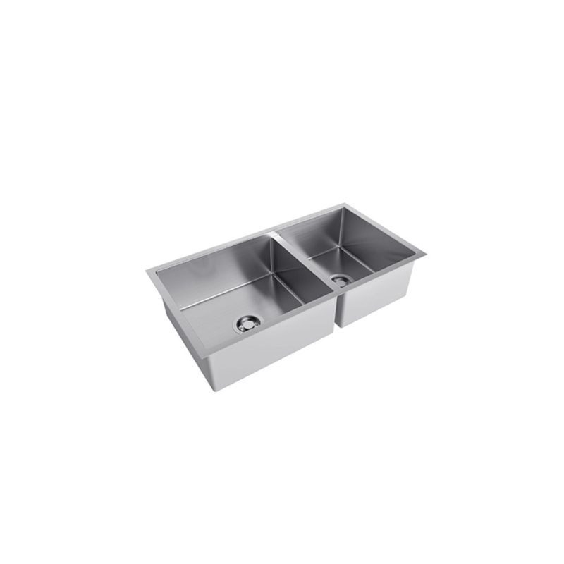 Cuba Dupla Quadratino Inox Escovado de Embutir - 85x40x20 4´1/2 - Debacco Cuba Dupla Quadratino Inox Escovado de Embutir - 85x40x20 4´1/2 - Debacco
