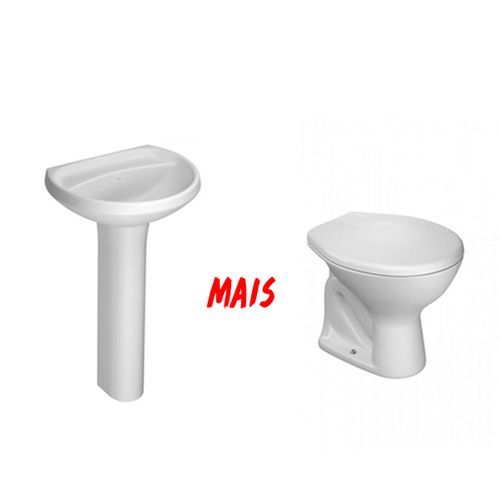 Conjunto Izy 3 Peças com Bacia, Lavatório e Coluna Branco P.11.17 + L.915.17 + C.10.17 Deca