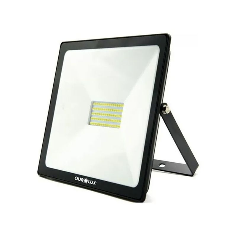 Refletor Led Slim Bivolt 6500K 100W 03381 - OuroLux Refletor Led Slim Bivolt 6500K 100W 03381 - OuroLux