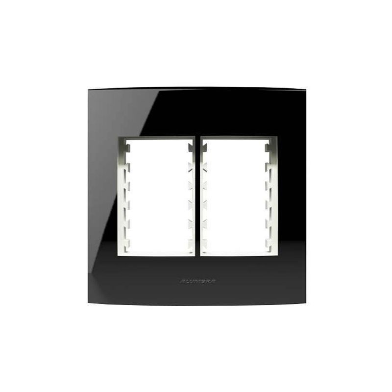 Placa 4x4 6 Modulos Inova Black Piano - Alumbra Placa 4x4 6 Modulos Inova Black Piano - Alumbra