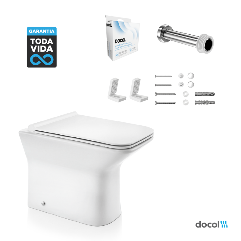 Kit Vaso Sanitário Convencional Docol Stillo com Assento e Acessórios Branco Kit Vaso Sanitário Convencional Docol Stillo com Assento e Acessórios Branco