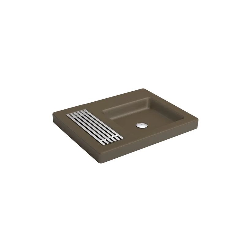 Cuba de Sobrepor Retangular sem Grelha Marrom Fosco 605x475cm L.131.22 - Deca Cuba de Sobrepor Retangular sem Grelha Marrom Fosco 605x475cm L.131.22 - Deca