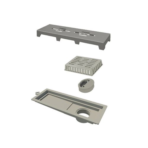 Ralo Linear Novii PVC com Tampa ABS 25cm Cinza - Ralol Linear