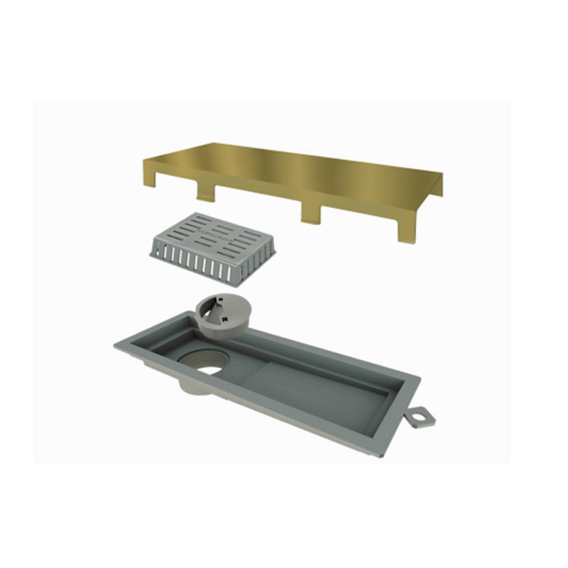 Ralo Linear Tiny com Tampa Inox Gold Elleve 25cm - Ralo Linear Ralo Linear Tiny com Tampa Inox Gold Elleve 25cm - Ralo Linear