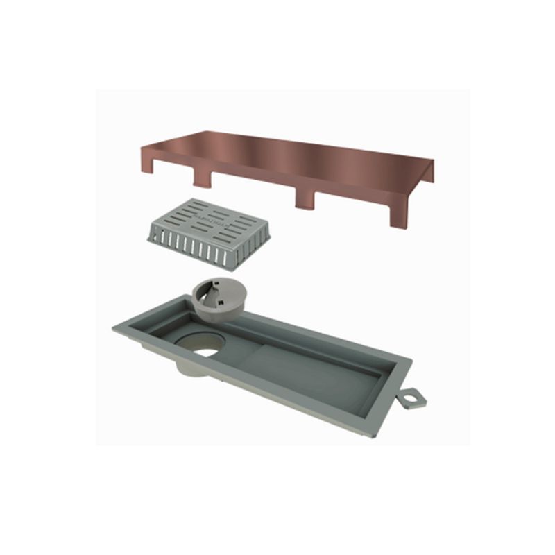 Ralo Linear Tiny com Tampa Inox Rosé Gold Elleve 25cm - Ralo Linear Ralo Linear Tiny com Tampa Inox Rosé Gold Elleve 25cm - Ralo Linear