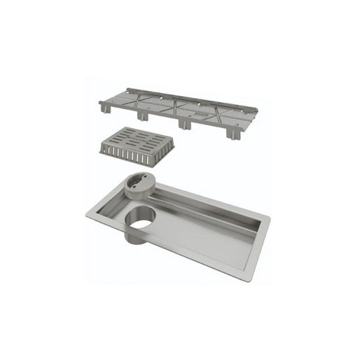 Ralo Linear Tiny com Tampa Oculta Base Inox Elleve 25cm - Ralo Linear