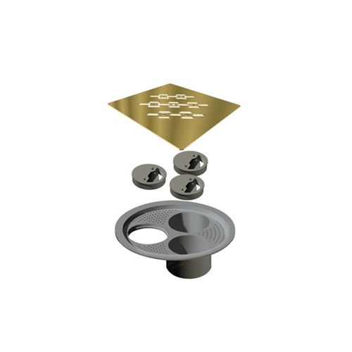 Grelha Quadrada Gold Sem Caixilho com Fecha Ralo 150mm - Ralo Linear