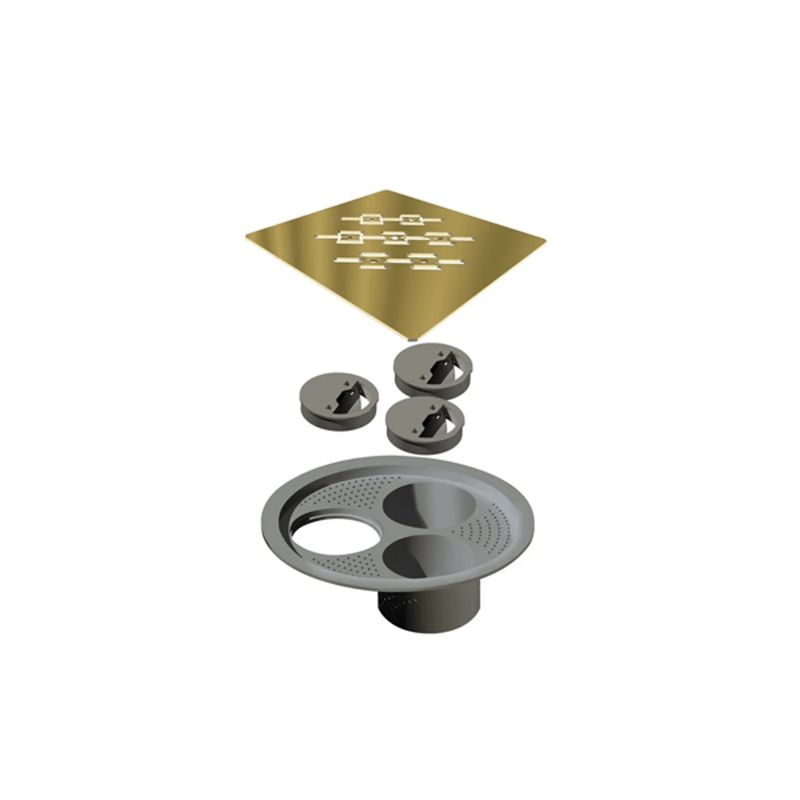 Grelha Quadrada Gold Sem Caixilho com Fecha Ralo 150mm - Ralo Linear Grelha Quadrada Gold Sem Caixilho com Fecha Ralo 150mm - Ralo Linear