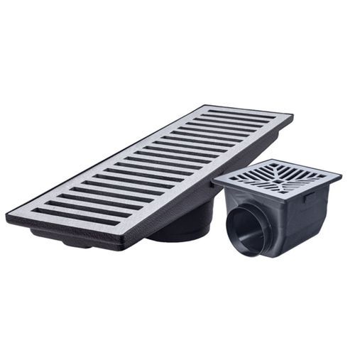 Grelha de Alumínio c/ Caixa Coletora e Saída Lateral 15x100cm - SPLENDORE