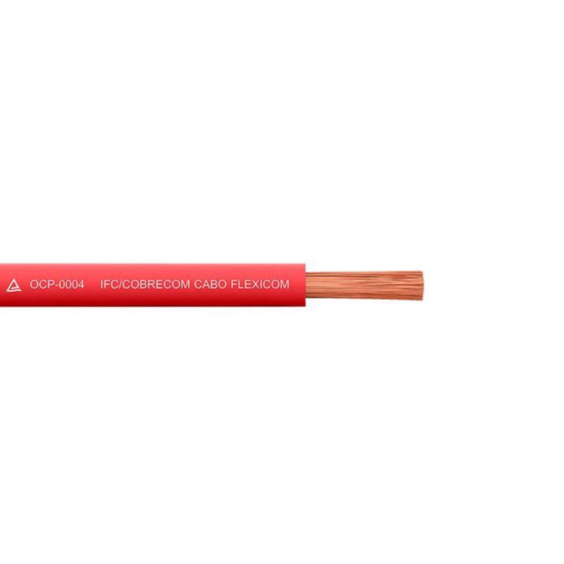 Cabo Flexível Antichama 750V 4mm Vermelho Metro - Cobrecom