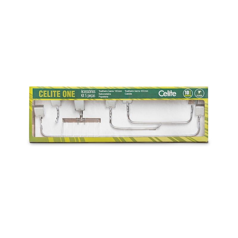 Kit De Acessórios Para Banheiro One 5 Peças - Celite Kit De Acessórios Para Banheiro One 5 Peças - Celite