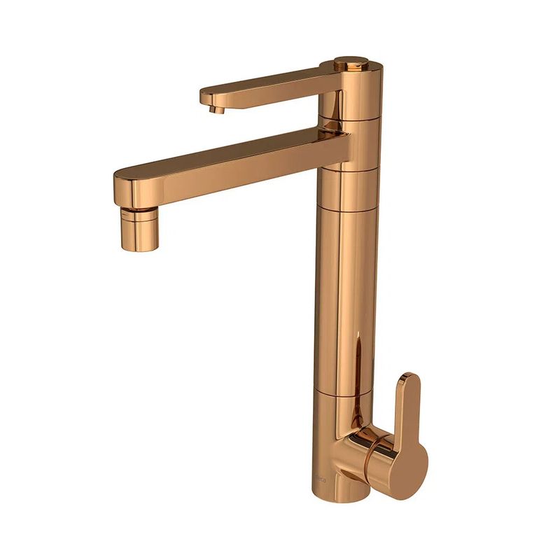 Misturador Monocomando de Mesa Twin Click com Filtro Red Gold para Cozinha - Deca Misturador Monocomando de Mesa Twin Click com Filtro Red Gold para Cozinha - Deca