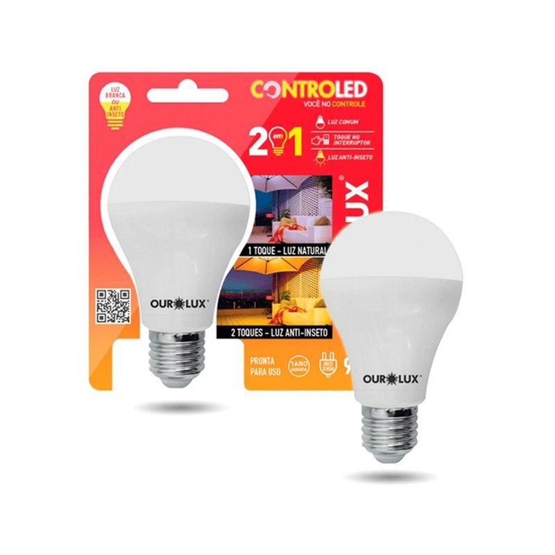 Lâmpada Led Controled 2 em 1 6500/1600K 810LM Bivolt 20482 - Ourolux Lâmpada Led Controled 2 em 1 6500/1600K 810LM Bivolt 20482 - Ourolux