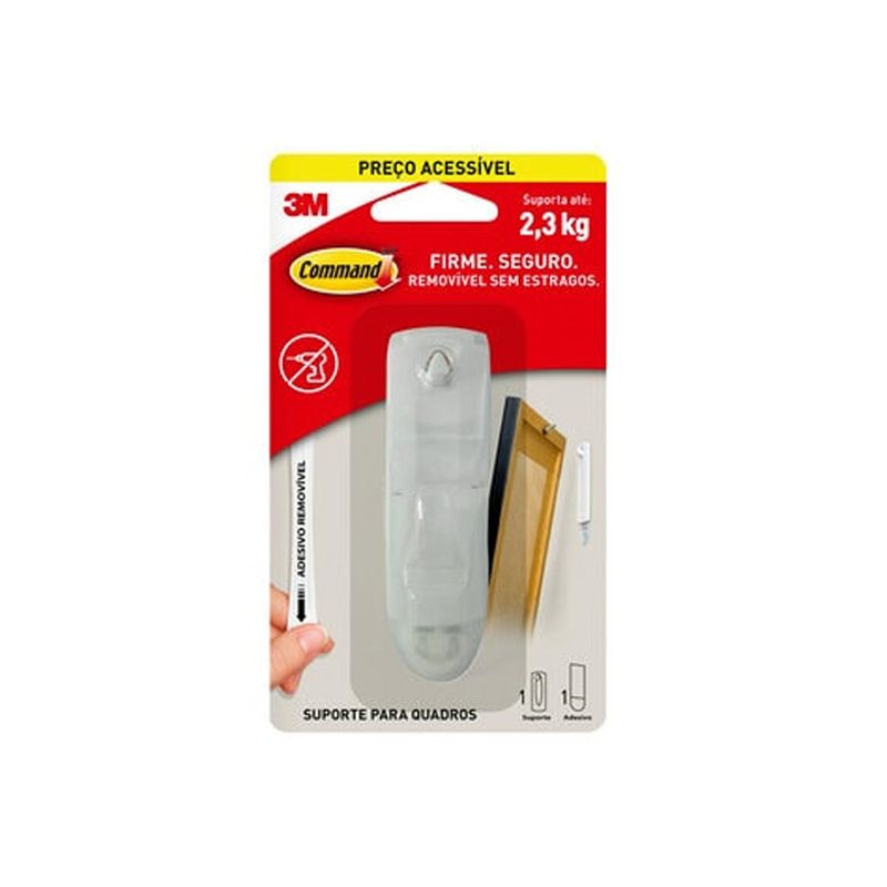 Gancho Suporte Plástico para Quadros  2,3Kg - 3M Gancho Suporte Plástico para Quadros  2,3Kg - 3M