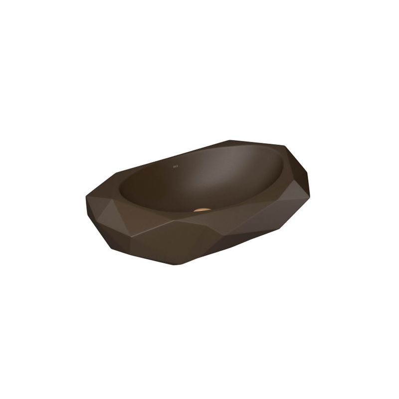 Cuba de Apoio Facetada Oval Marrom Fosco 55,5x34,5cm L.1093.22 - Deca Cuba de Apoio Facetada Oval Marrom Fosco 55,5x34,5cm L.1093.22 - Deca