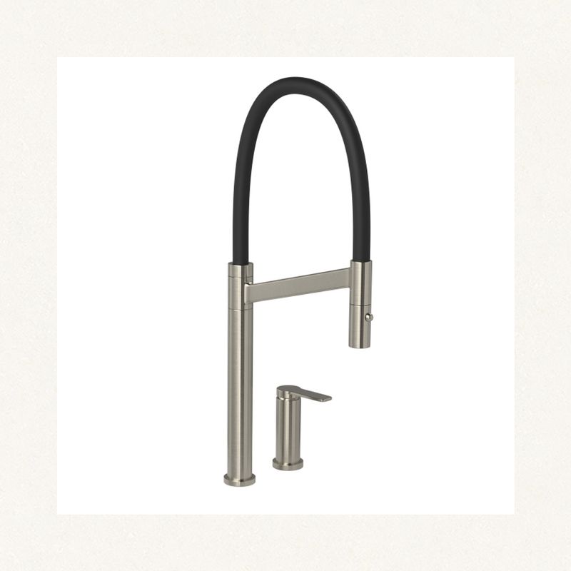 Misturador Monocomando de Mesa com Bica Alta para Cozinha Colore Inox e Preto - Deca Misturador Monocomando de Mesa com Bica Alta para Cozinha Colore Inox e Preto - Deca