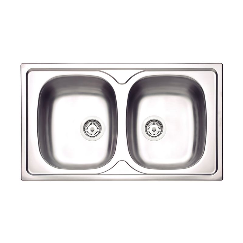 Cuba Dupla 93808602 Inox c/ Válvula 86x50cm - Tramontina Cuba Dupla 93808602 Inox c/ Válvula 86x50cm - Tramontina