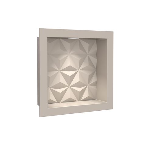 Nicho de Mármore Sintético 30x30cm Bege com Led 89977 - Cozimax