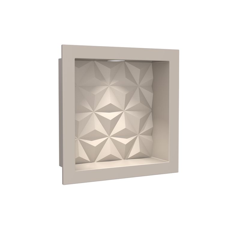 Nicho de Mármore Sintético 30x30cm Bege com Led 89977 - Cozimax Nicho de Mármore Sintético 30x30cm Bege com Led 89977 - Cozimax