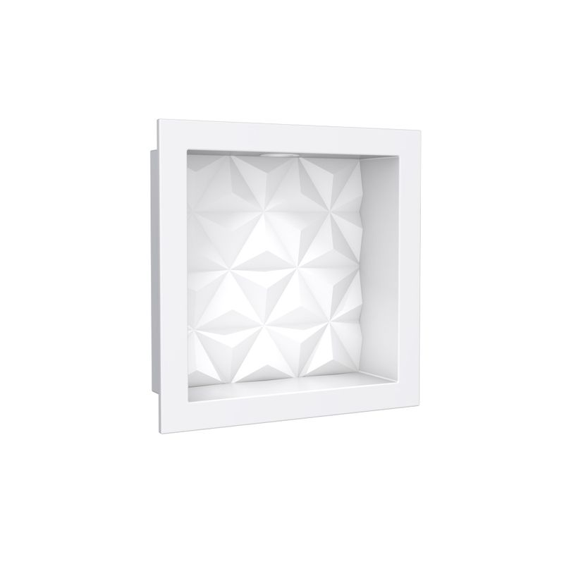 Nicho de Mármore Sintético 30x30cm Branco com Led 89973 - Cozimax Nicho de Mármore Sintético 30x30cm Branco com Led 89973 - Cozimax