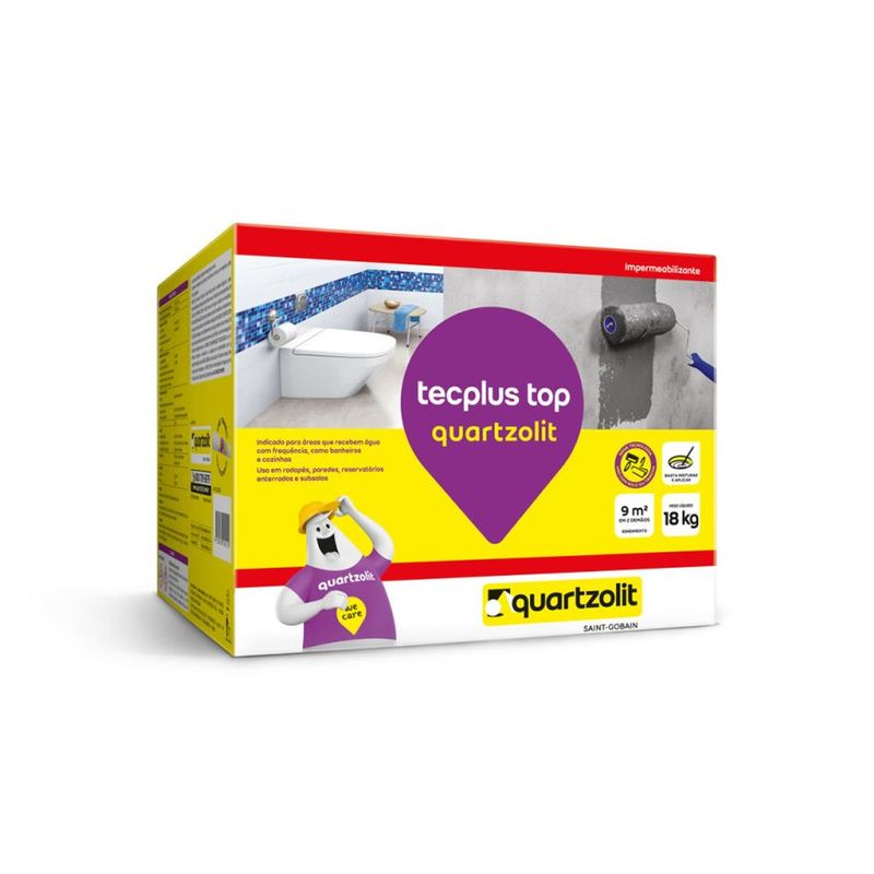 Impermeabilizante Tecplus 18kg Cinza - Quartzolit Impermeabilizante Tecplus 18kg Cinza - Quartzolit
