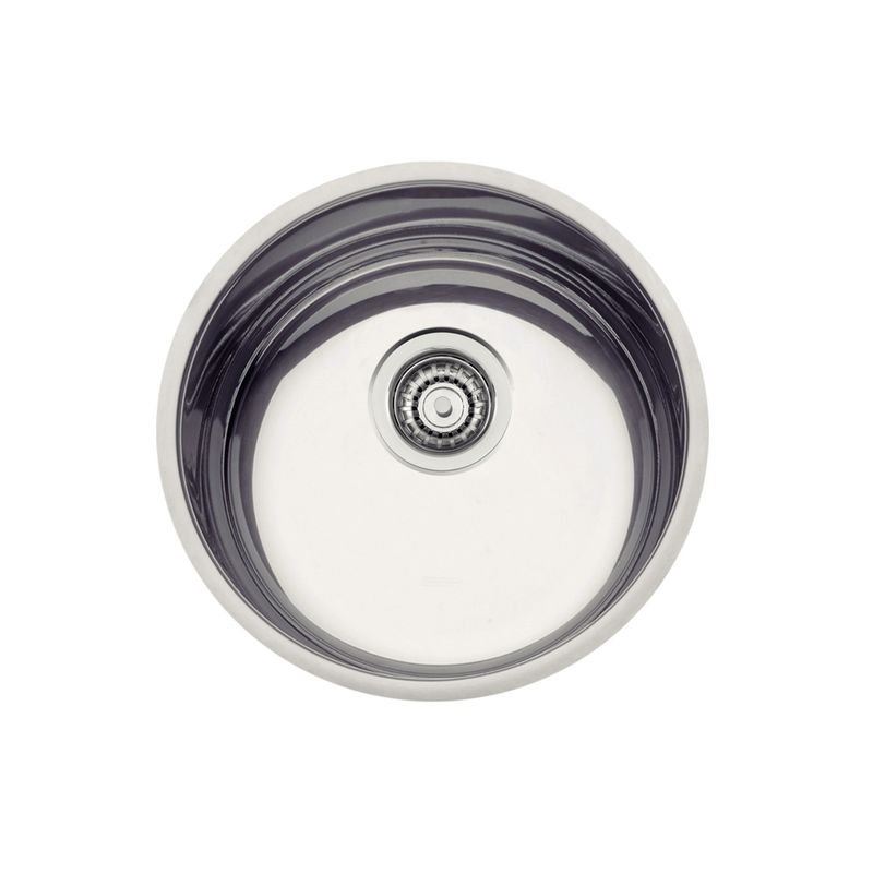 Cuba Inox de Embutir Luna 38cm com Válvula 4´1/2 Brilhante - Tramontina Cuba Inox de Embutir Luna 38cm com Válvula 4´1/2 Brilhante - Tramontina