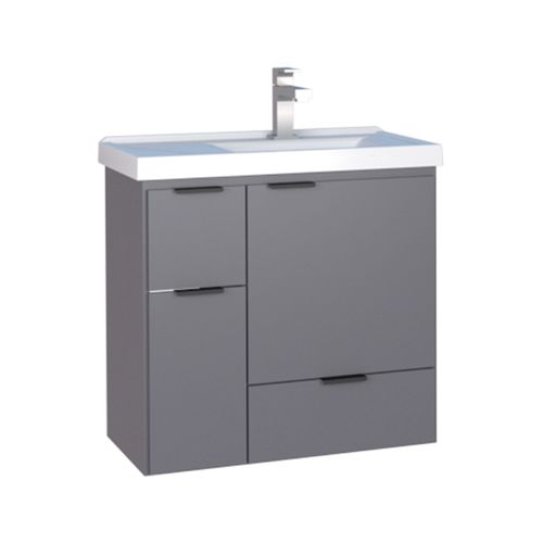 Gabinete com Tampo 60cm para Banheiro Orquídea Cinza - Cozimax