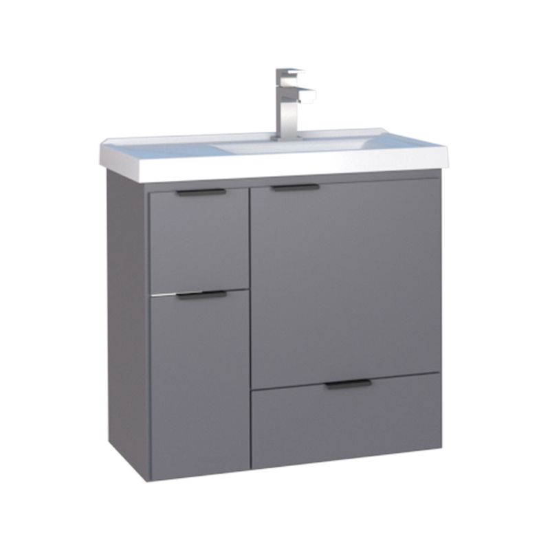 Gabinete com Tampo 60cm para Banheiro Orquídea Cinza - Cozimax Gabinete com Tampo 60cm para Banheiro Orquídea Cinza - Cozimax