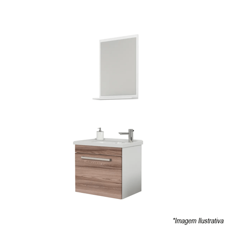 Gabinete para Banheiro com Espelheira Ágata 45cm | Tamarindo - Cozimax