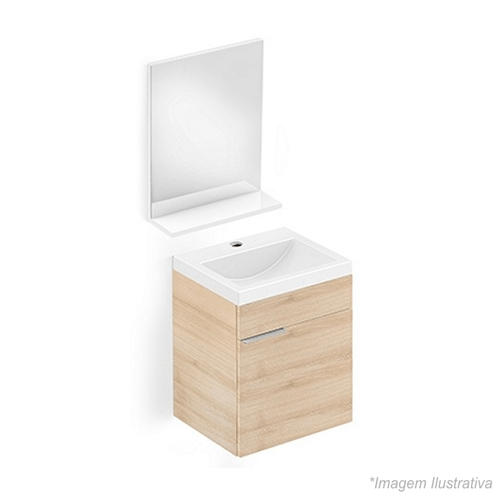 Gabinete para Banheiro com Espelho Like 41x34cm  Carvalho - Celite