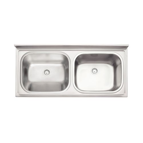 Tanque Duplo de Apoio Hera Duo Plus em Aço Inox Acetinado 120x55cm com Válvula Tramontina
