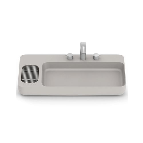 Cuba de Apoio com Mesa Infinity 80x42cm Beige Roca