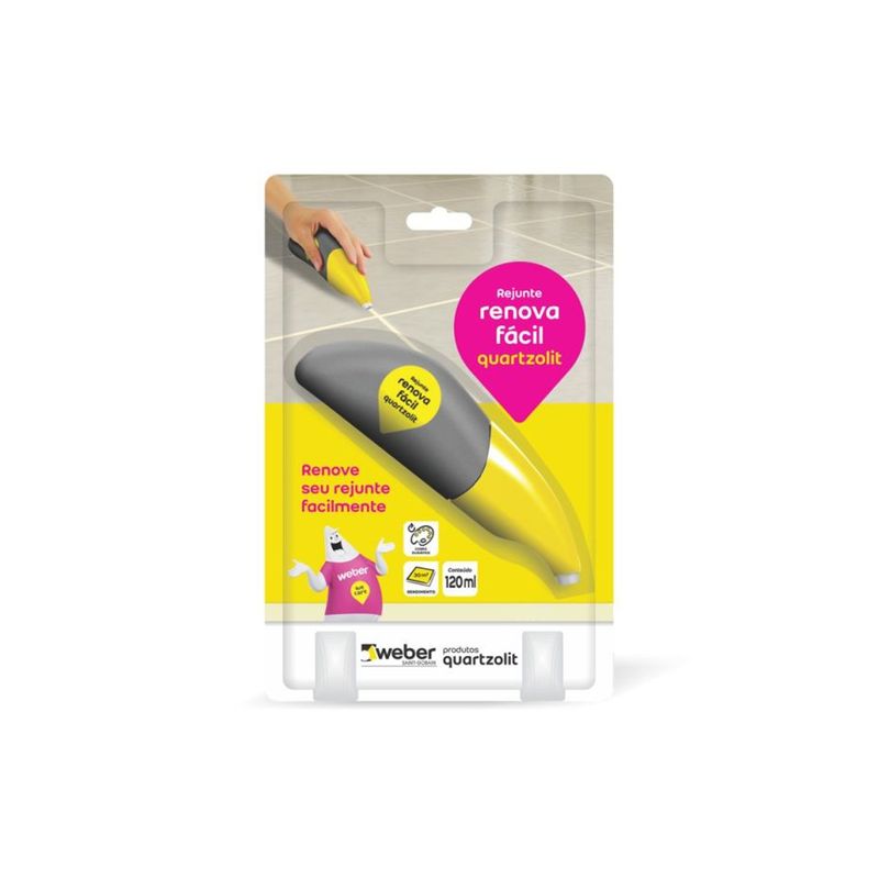 Rejunte Renova Fácil Acrílico Pronto Uso Branco 1kg - Quartzolit Rejunte Renova Fácil Acrílico Pronto Uso Branco 1kg - Quartzolit