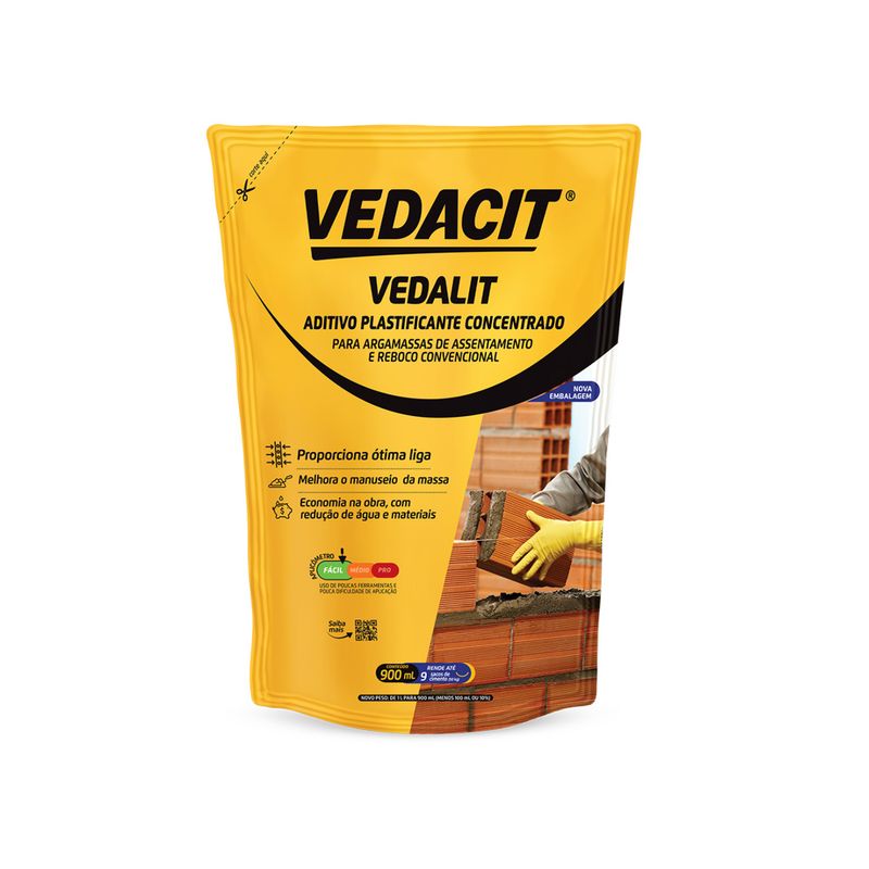 Aditivo Plastificante Vedalit 900ml Vedacit Aditivo Plastificante Vedalit 900ml Vedacit