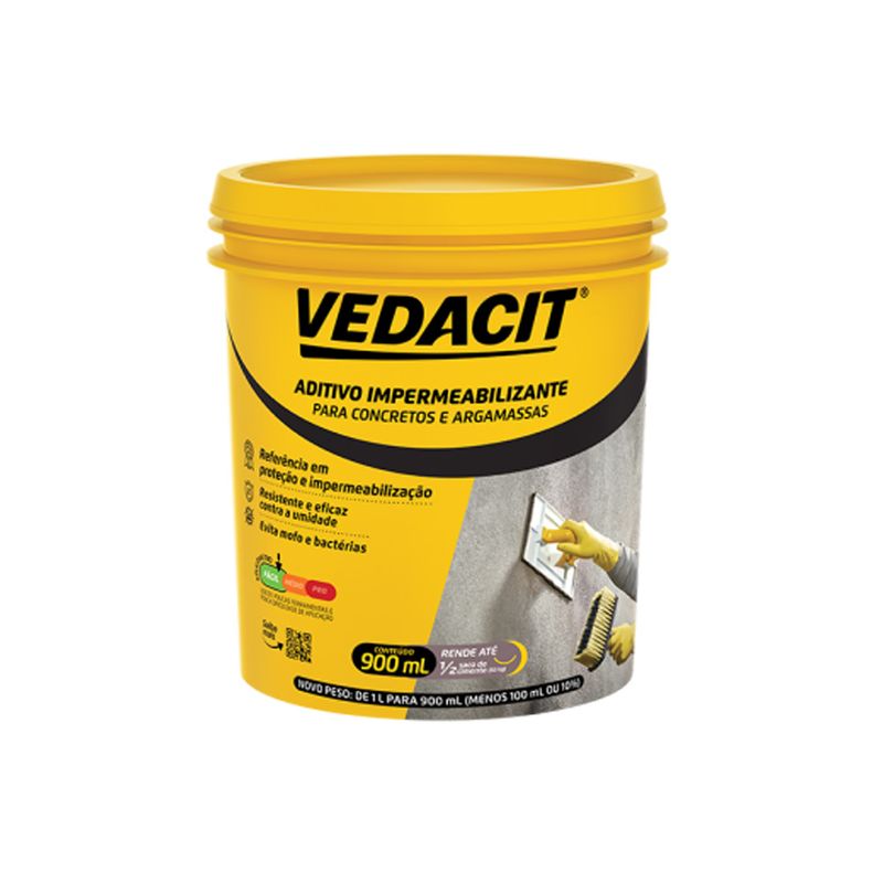 Aditivo Impermeabilizante para Concreto e Argamassa 900ml Vedacit Aditivo Impermeabilizante para Concreto e Argamassa 900ml Vedacit
