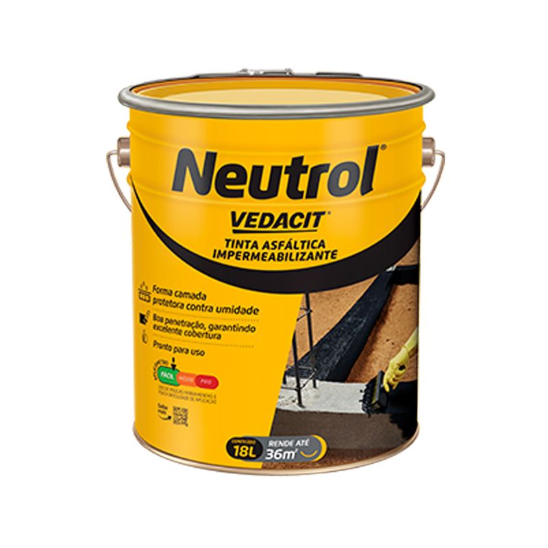 Pintura Asfáltica Impermeabilizante Neutrol 18L Vedacit Pintura Asfáltica Impermeabilizante Neutrol 18L Vedacit