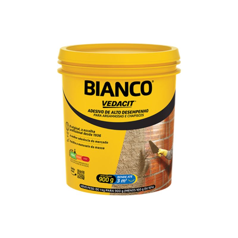 Aditivo para Argamassas e Chapiscos Bianco 900g Vedacit Aditivo para Argamassas e Chapiscos Bianco 900g Vedacit