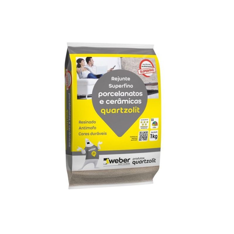 Rejunte Cerâmica Porcelanato Cor Branco 1kg - Quartzolit Rejunte Cerâmica Porcelanato Cor Branco 1kg - Quartzolit