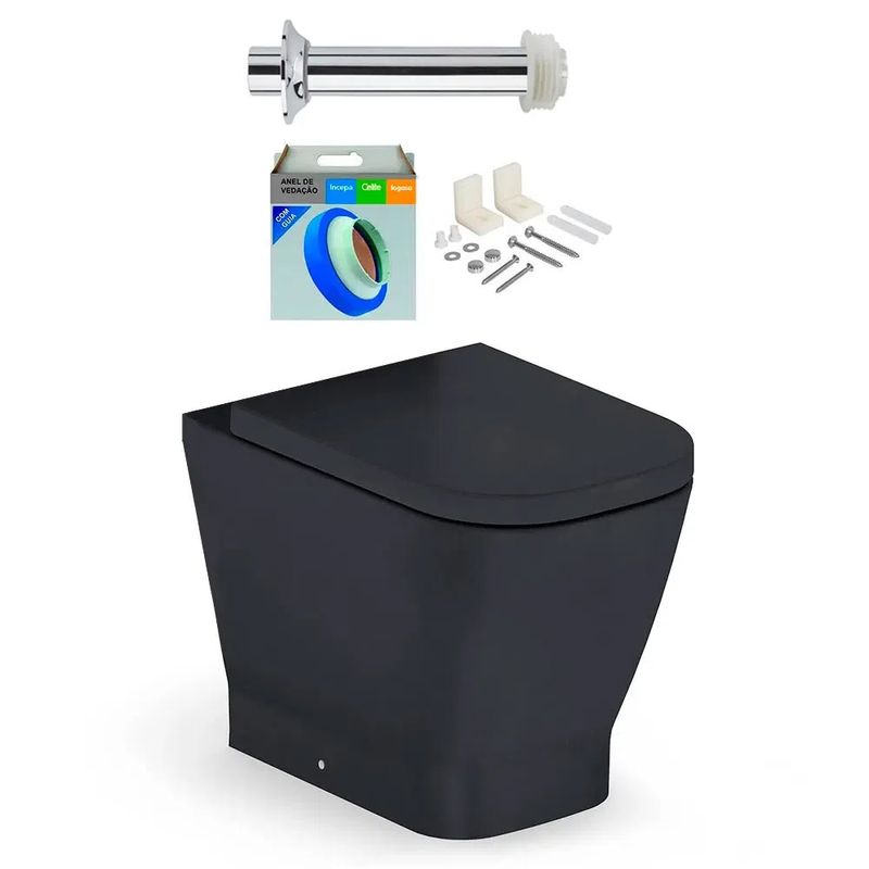 Kit Bacia Gap Convencional Onix, Assento e Acessórios Roca Kit Bacia Gap Convencional Onix, Assento e Acessórios Roca